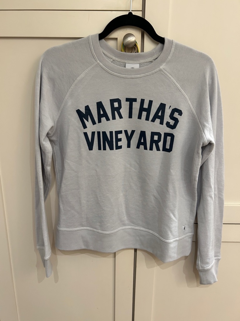 Martha's Vineyard Logo Sweatshirt - Light Blue/gray w/ Navy Lettering size small